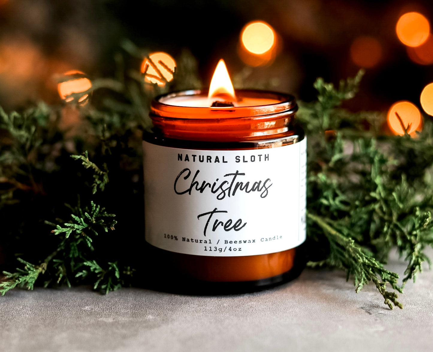Christmas Tree Beeswax Candles with Essential Oils