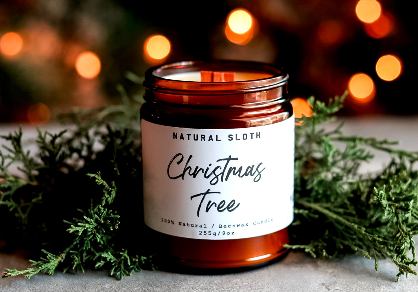 Christmas Tree Beeswax Candles with Essential Oils