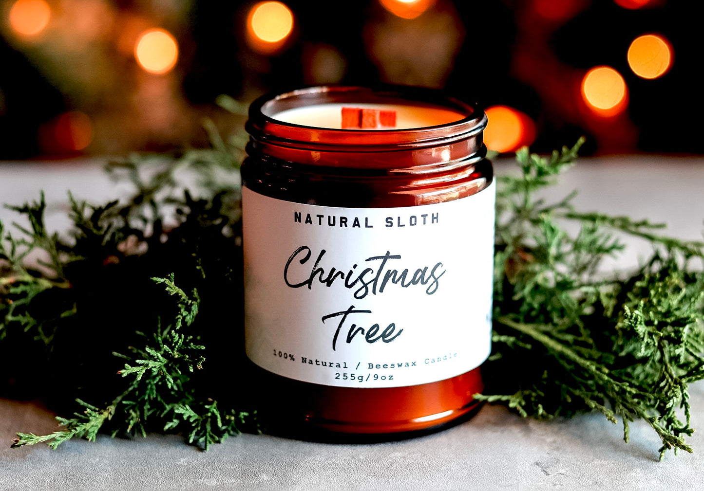 Christmas Tree Beeswax Candles with Essential Oils