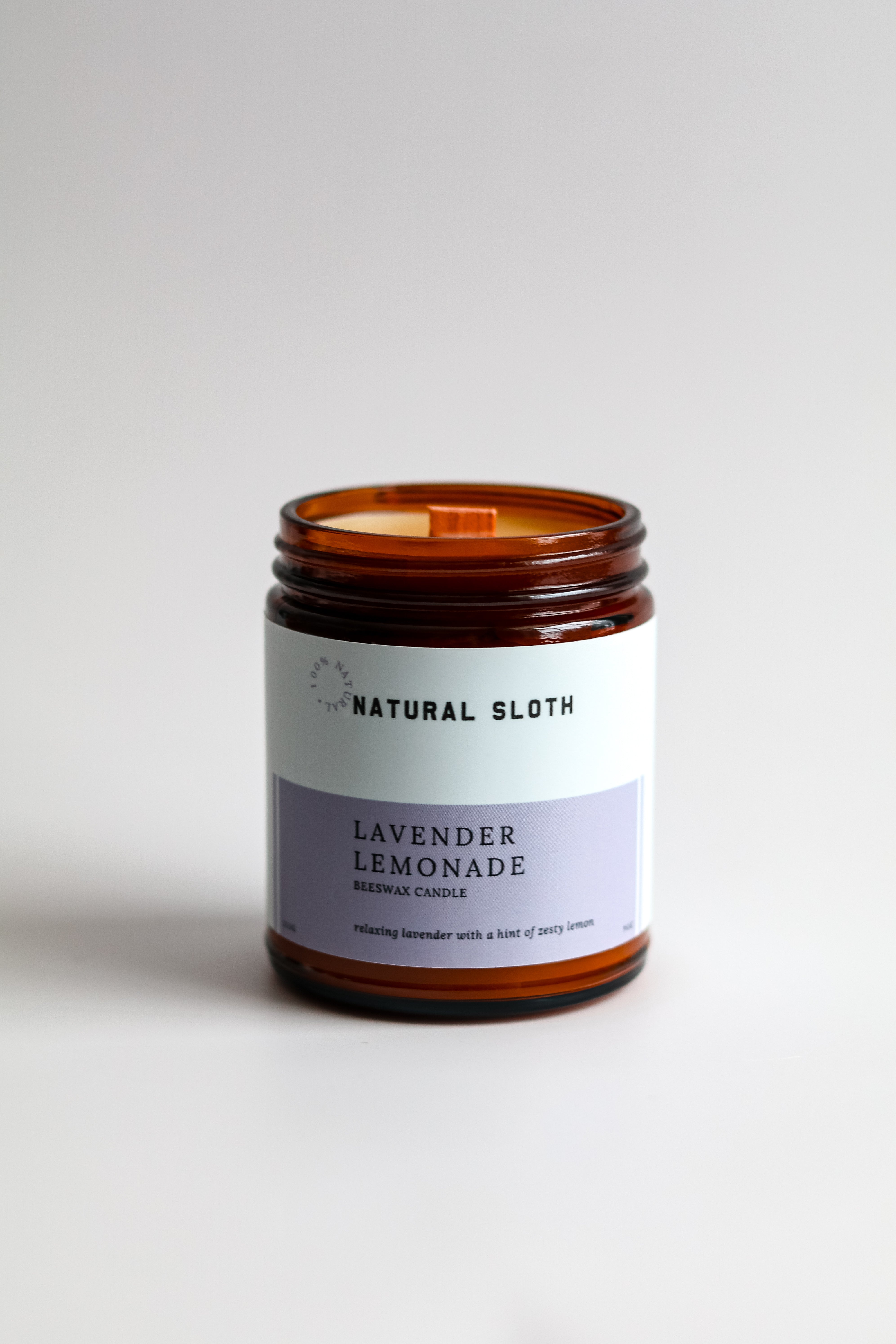 Lavender Lemonade Beeswax Candle – Natural Sloth