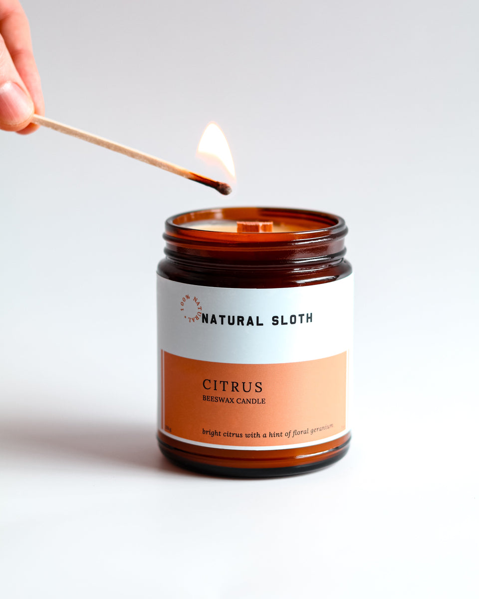 Citrus Beeswax Candle – Natural Sloth