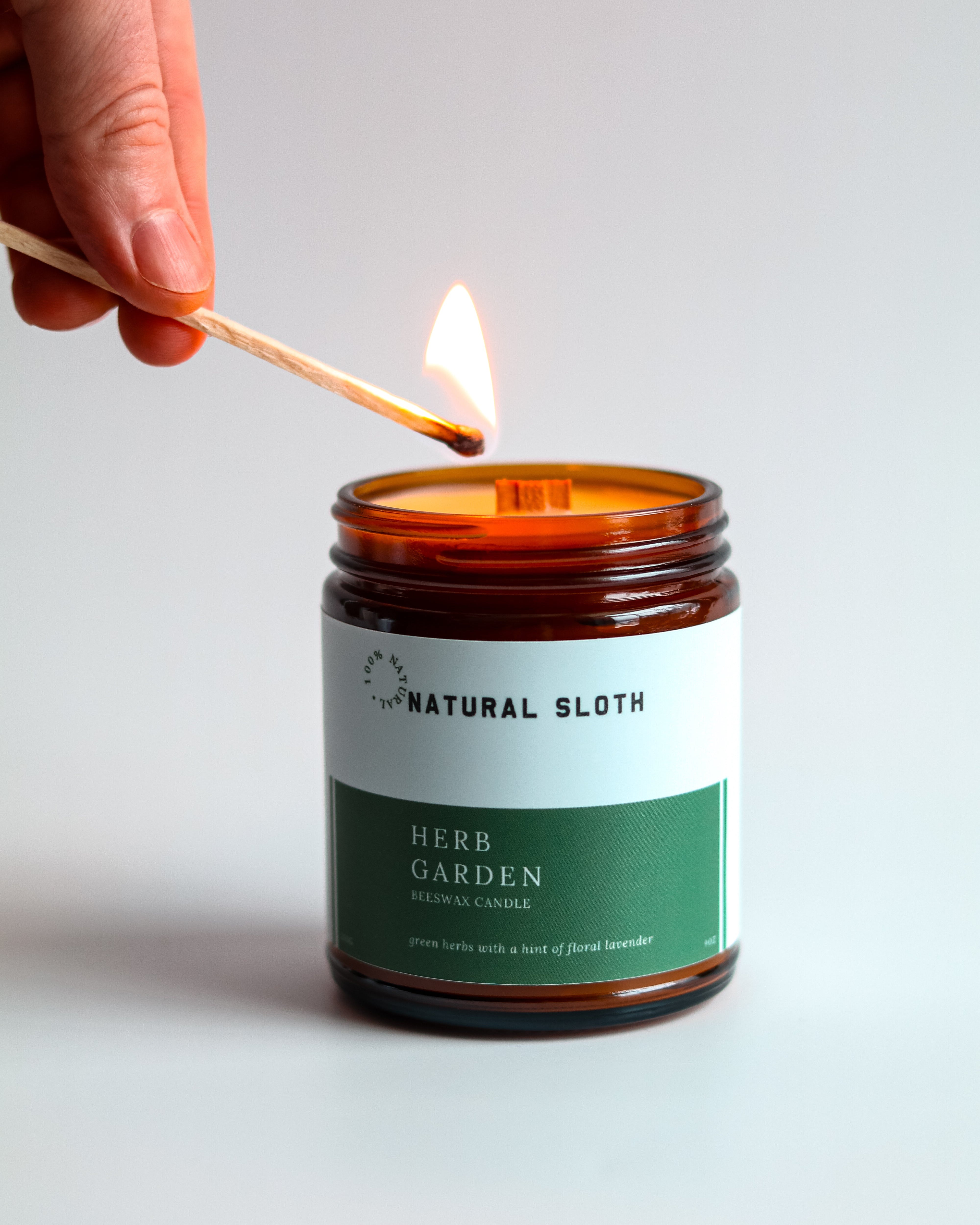 Herb Garden Beeswax Candle