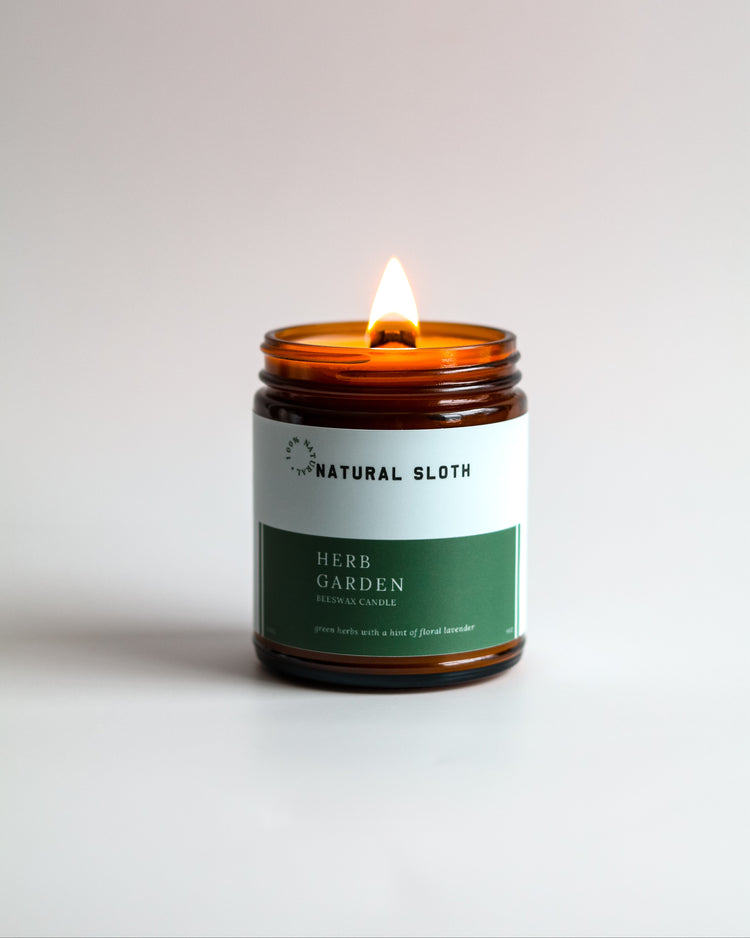 Herb Garden Beeswax Candle