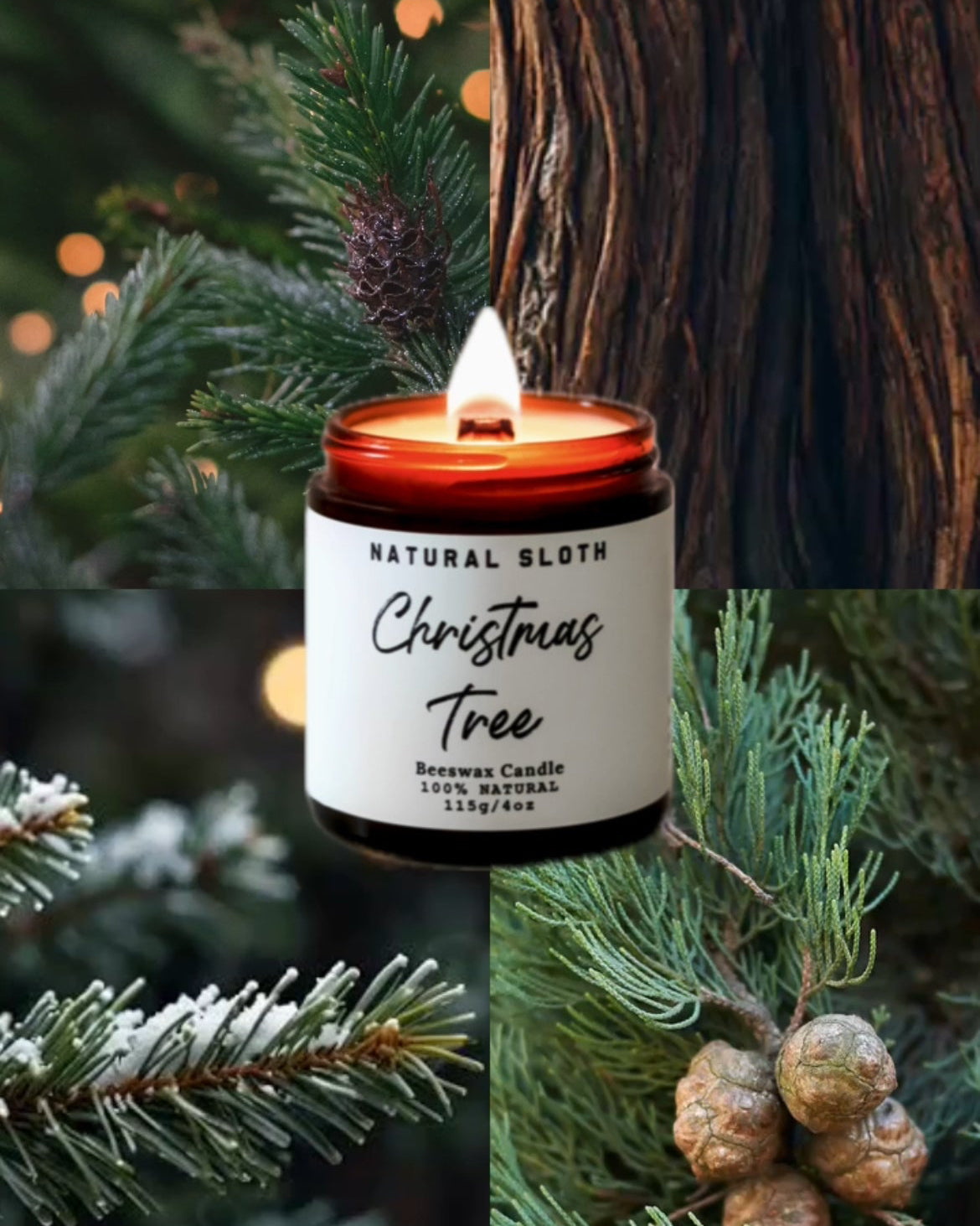 Christmas Tree Beeswax Candles