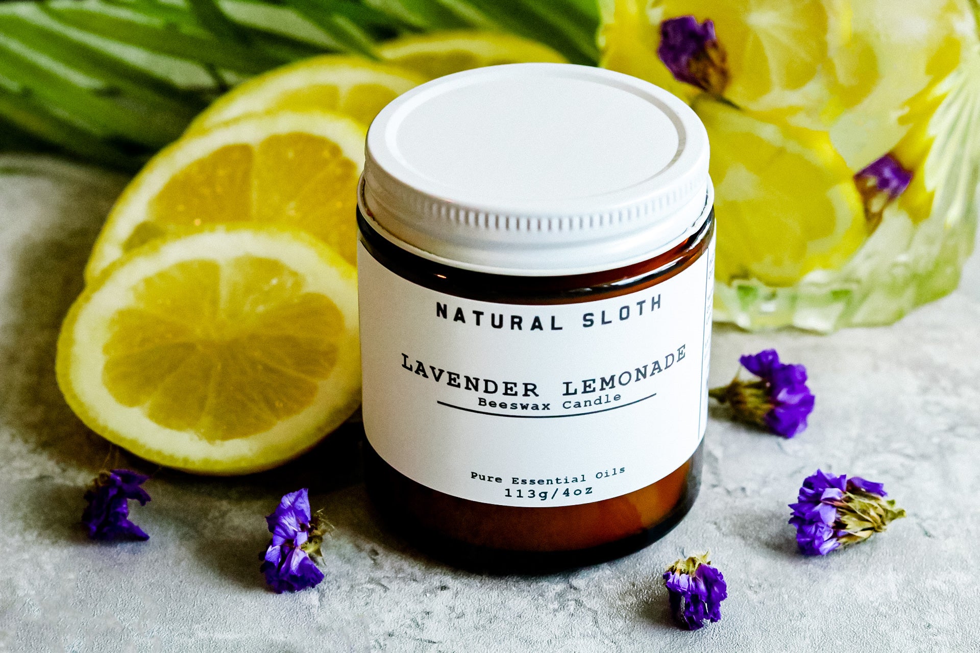 Lavender Lemonade Beeswax Candles – Natural Sloth