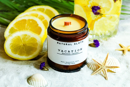 Vacation Beeswax Candles with Essential Oils