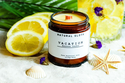 Vacation Beeswax Candles with Essential Oils