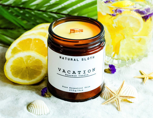 Vacation Beeswax Candles with Essential Oils
