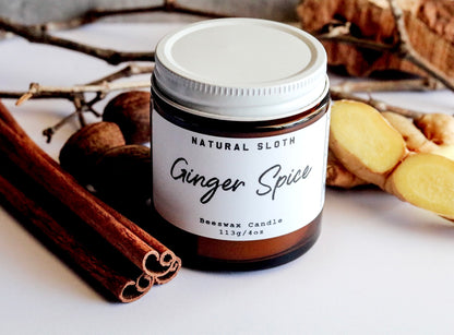 Ginger Spice Beeswax Candles with Essential Oils