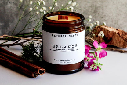 Balance Beeswax Candles with Essential Oils