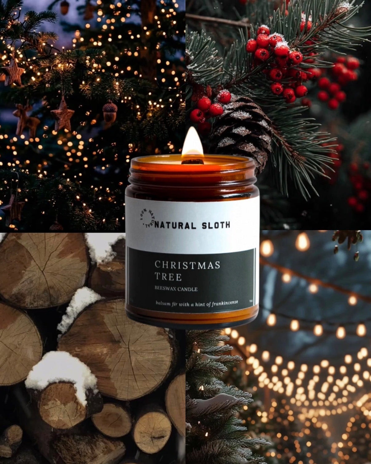 Christmas Tree Beeswax Candle