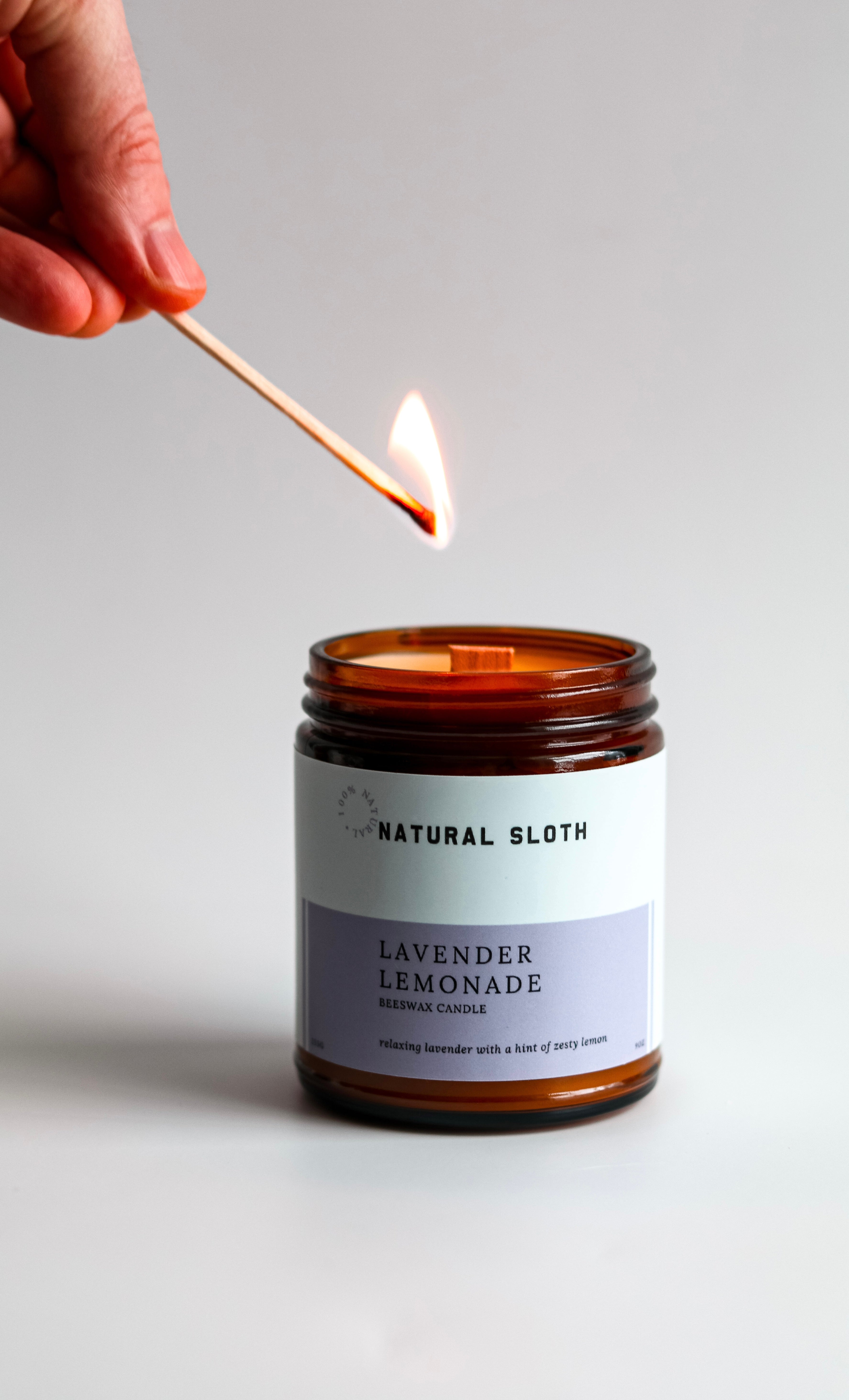 Lavender Lemonade Beeswax Candle – Natural Sloth