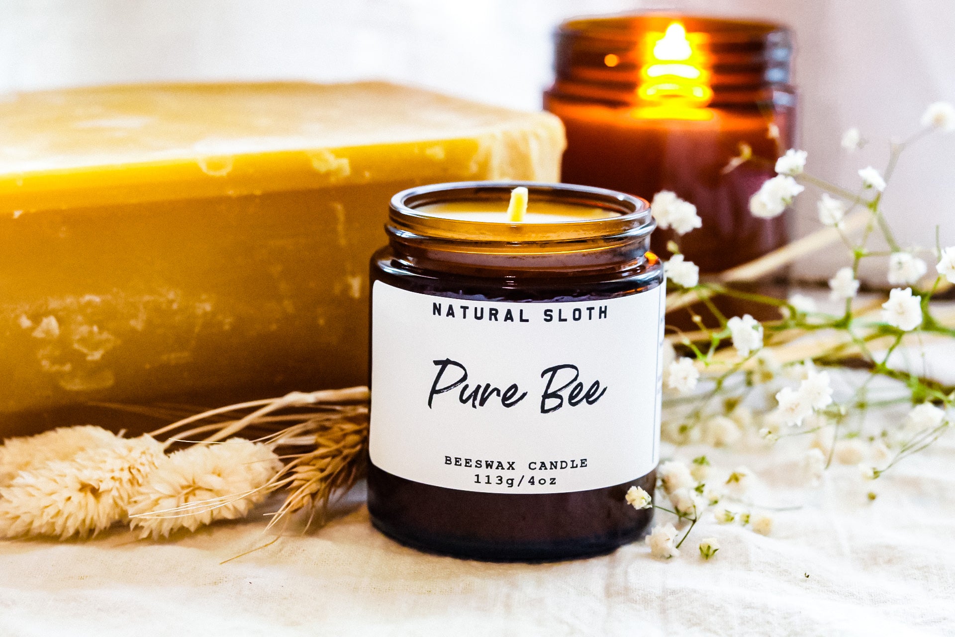Pure Bee Beeswax Candles